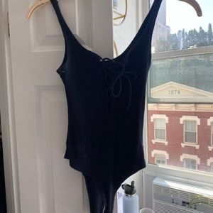 Heart beeps body suit, navy
